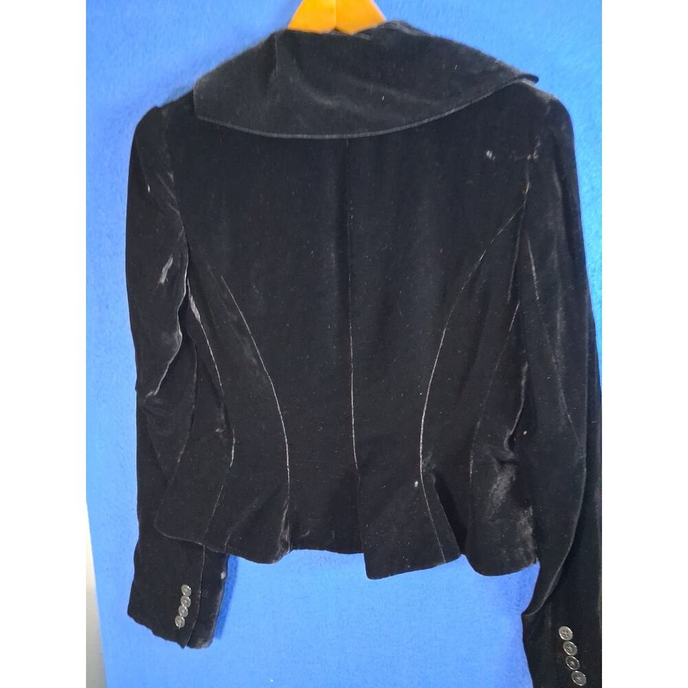 Vtg Ralph Lauren Purple Label Collection Black Velvet Blazer Jacket Womens Sz 8 - Picture 8 of 16